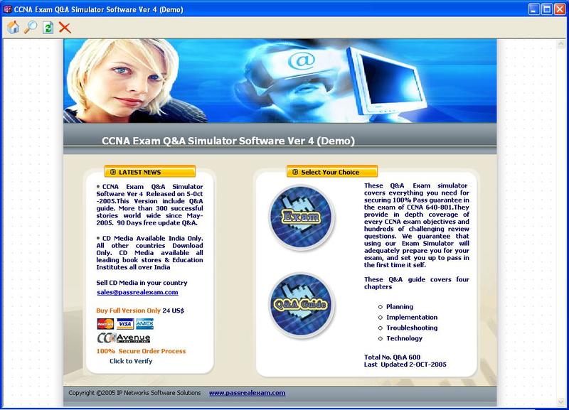 Cisco CCNA Exam Simulator Screenshot